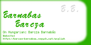barnabas barcza business card